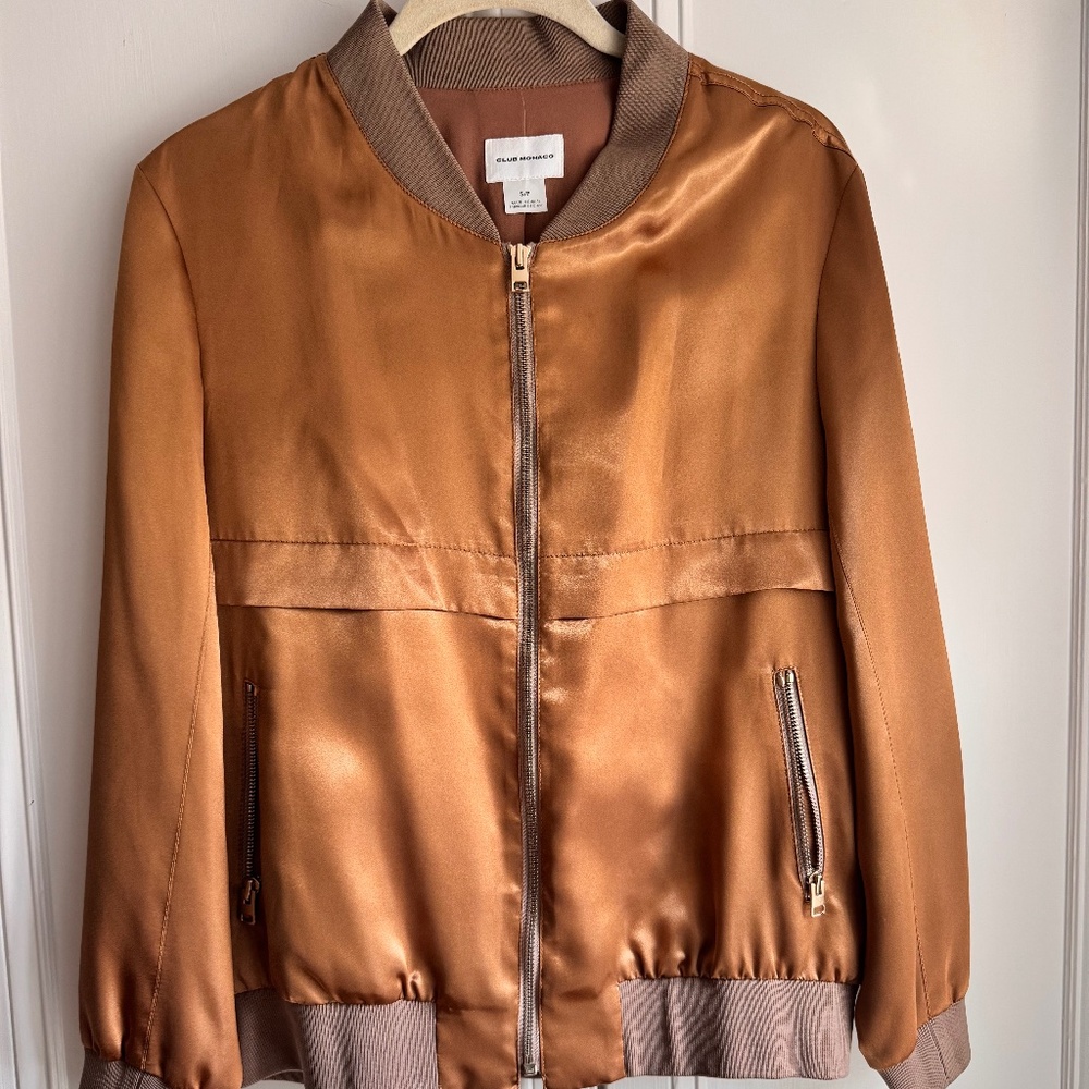100% Silk Bomber Jacket - Club Monaco